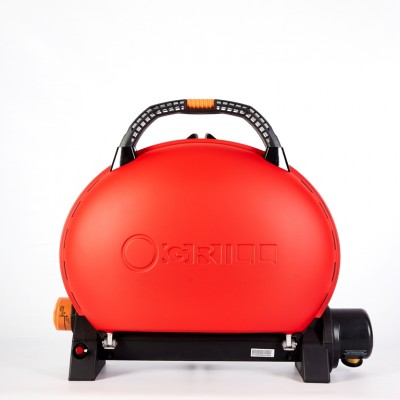 Портативный переносной газовый гриль O-GRILL 500, красный  + адаптер А-Тип