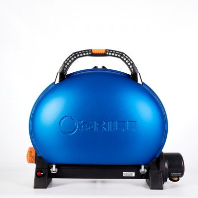 Портативный переносной газовый гриль O-GRILL 500, синий  + адаптер А-Тип