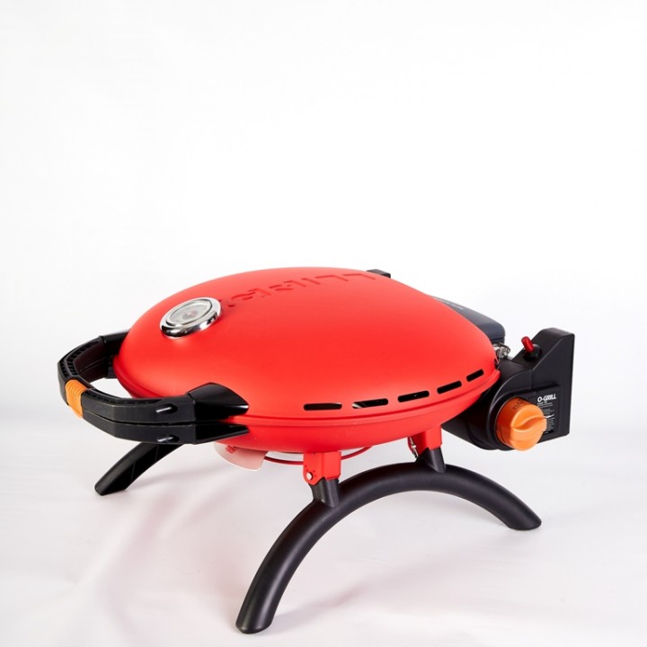 Портативний переносний газовий гриль O-GRILL 600T, червоний + адаптер А-Тип