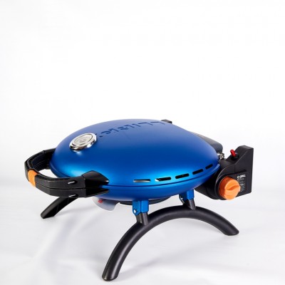 Портативный переносной газовый гриль O-GRILL 600T, синий  + адаптер А-Тип