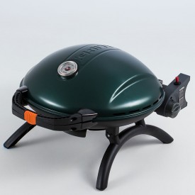 Портативный переносной газовый гриль O-GRILL 900T, зеленый + адаптер А-Тип
