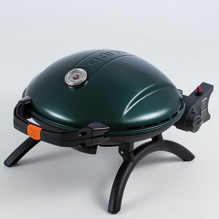 Портативний переносний газовий гриль O-GRILL 900T, зелений + адаптер А-Тип